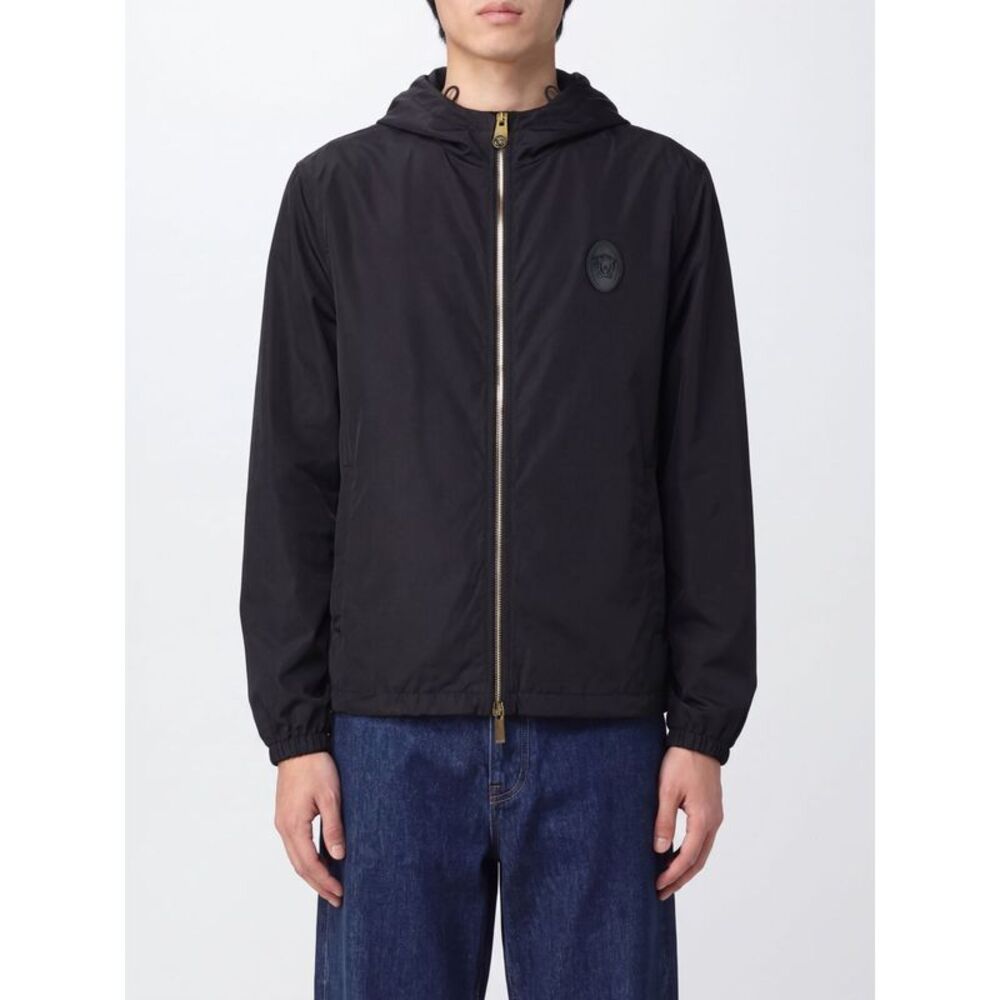 Versace Men Versace Hooded Silk And Cotton-Blend Short Windbreaker Jacket